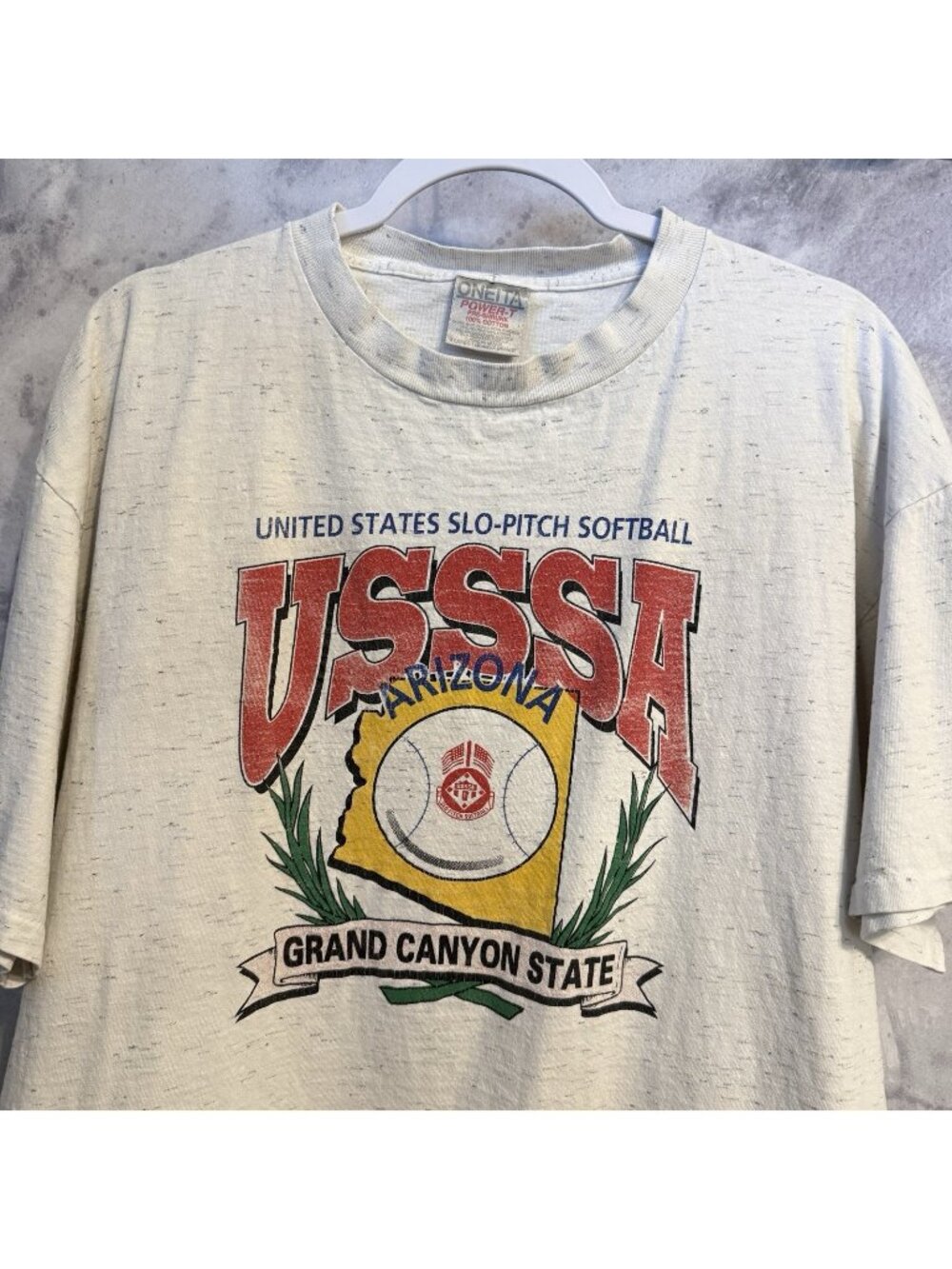 Vintage 90s USSSA United State Slo-pitch Softball T Shirt Mens XL